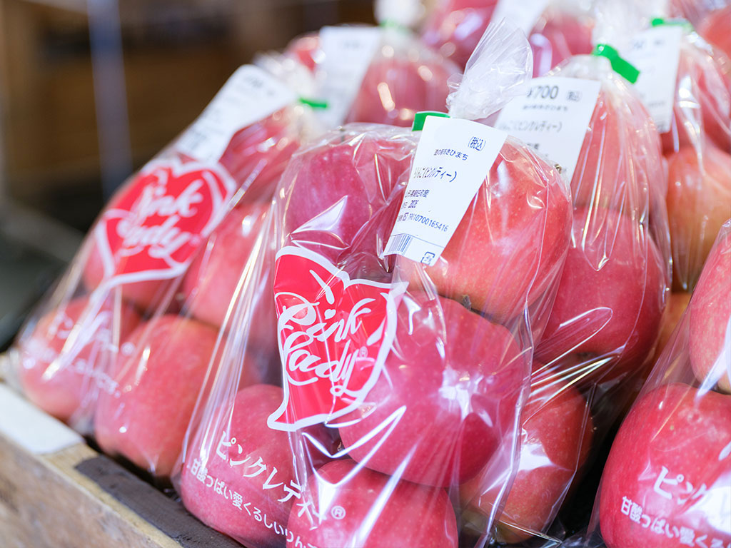 新鮮なりんごの直売